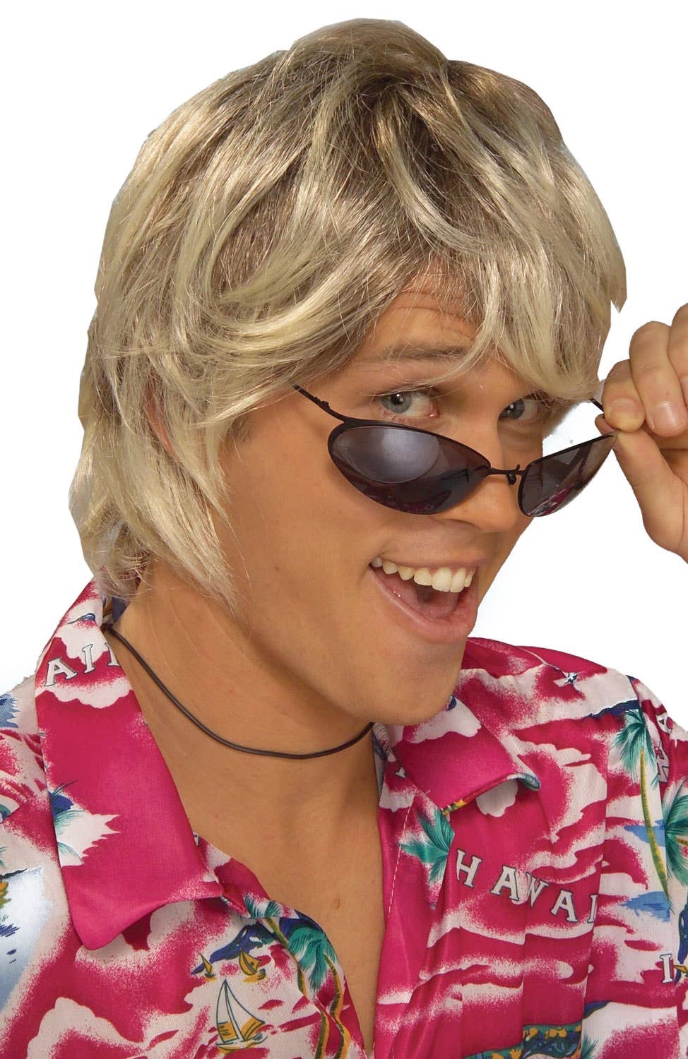 Short Blonde Men's Surfer Bro Costume Wig