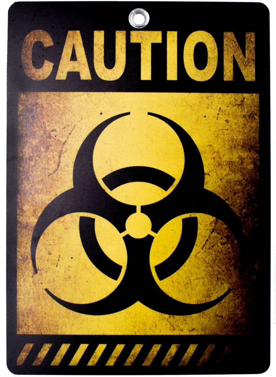 Yellow and Black Biohazard Caution Sign Halloween Decoration
