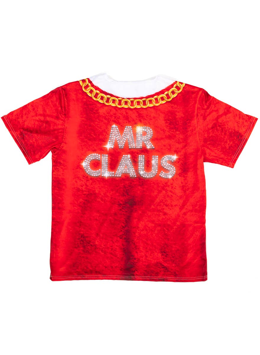 Novelty Mens Mr Santa Bling Christmas Costume Shirt - Back View