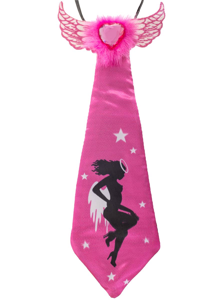 Hot Pink Hens Night Satin Neck Tie