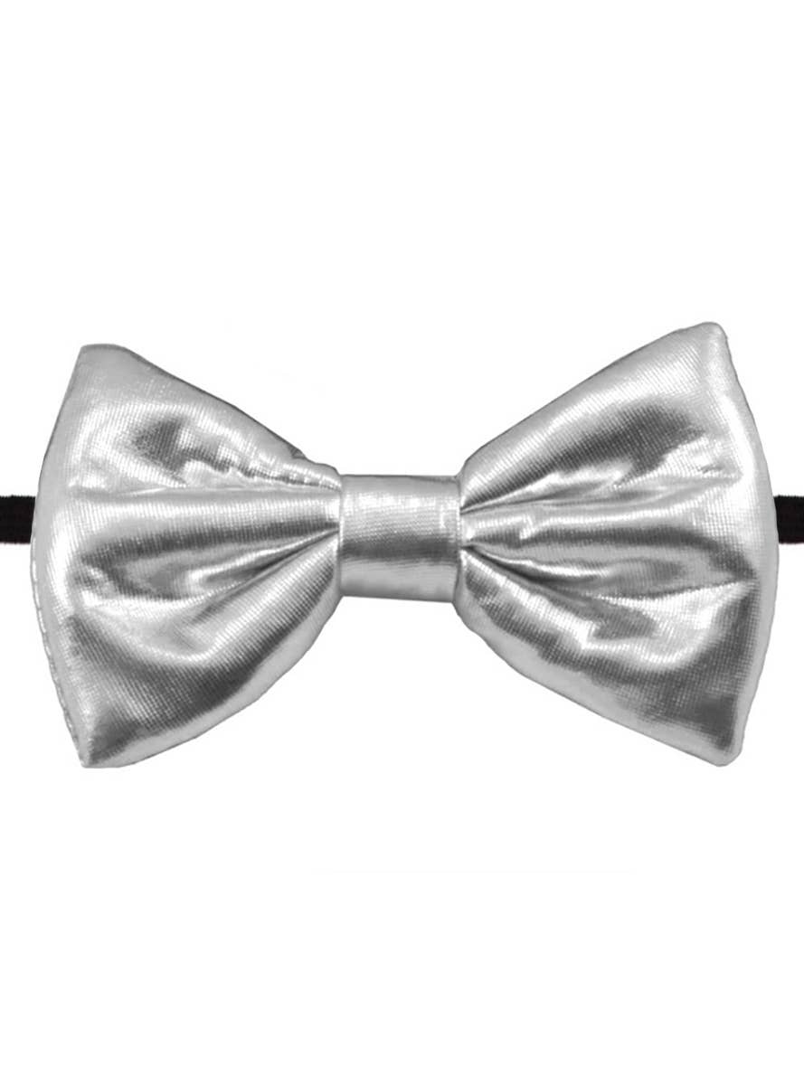 Metallic Silver Costume Bow Tie