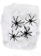 White Spider Web Halloween Decoration with 4 Spiders