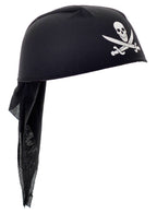 Black Pirate Cap with Skull and Crossbone Print