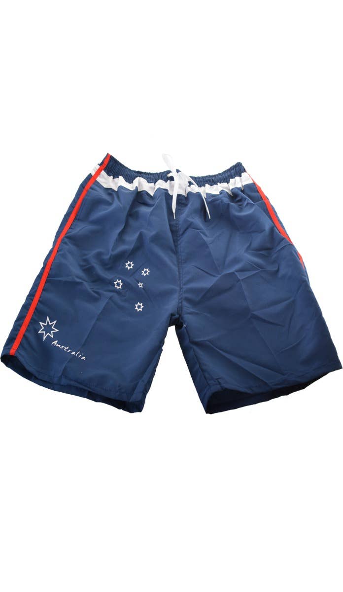 Men's Blue White And Red Board Shorts With Southern Cross Costume Accessory Alternative Image