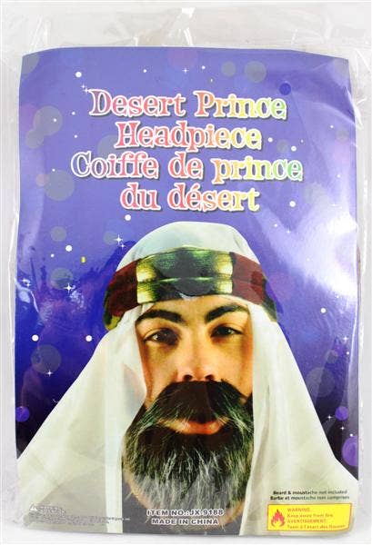 Gold and Maroon Desert Prince Costume Headpiece- Packaging Image