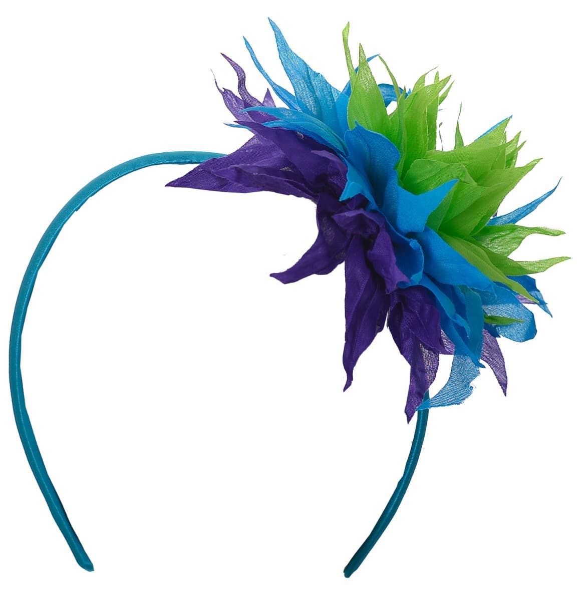 Tropical Blue Flower Hawaiian Headband Costume Accessory - Second Image