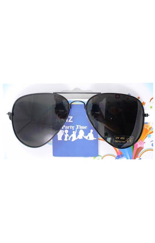 Black Frame Aviator Costume Glasses