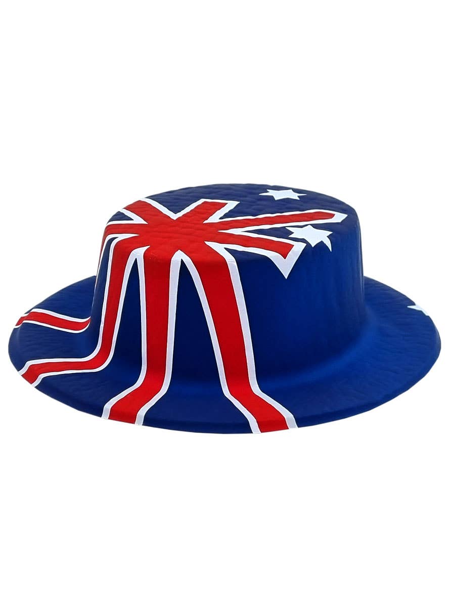 Short Plastic Australian Flag Aussie Top Hat - Main Image