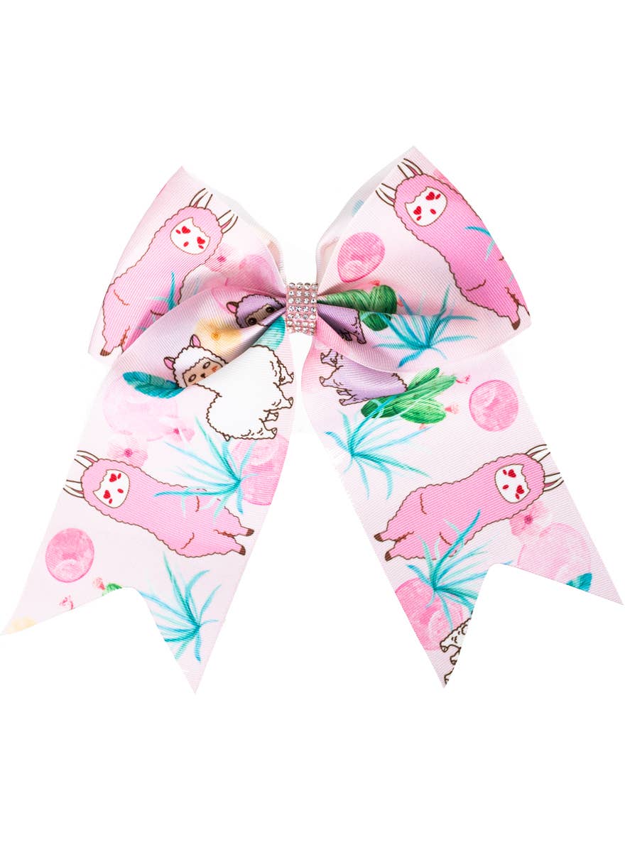 Llama Print Pink Costume Hair Bow