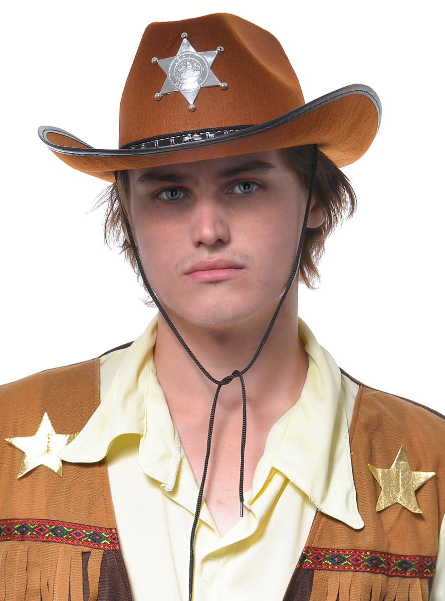 Light Brown Adults Cowboy Costume Hat