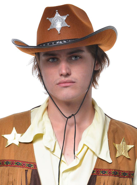 Light Brown Adults Cowboy Costume Hat