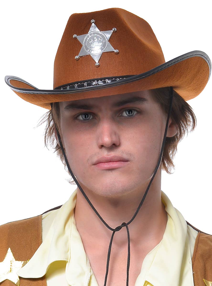 Light Brown Adults Cowboy Costume Hat - Alt Image