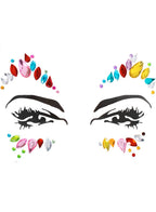 Captivating Stick On Rainbow Diamante Face Gems