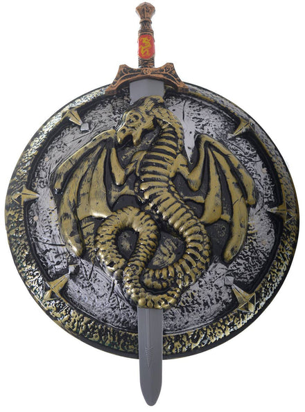 Round Knight Sword and Shield Weapon Set