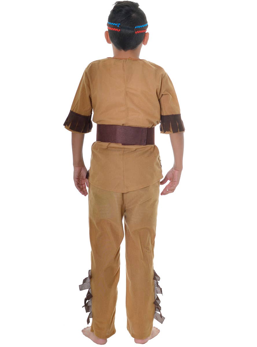 Native American Indian Brave Boy's Dress Up Costume - Back View