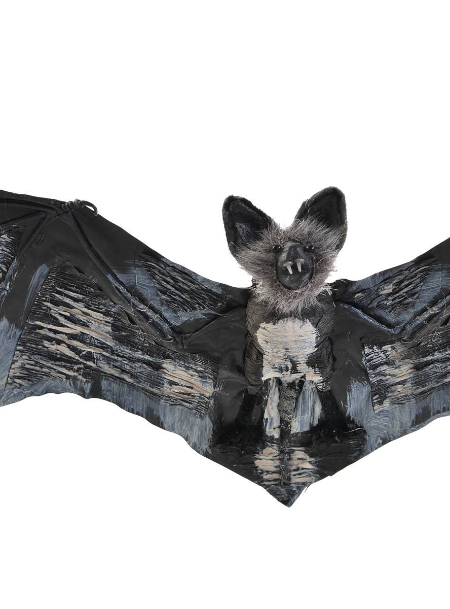 Hanging Black and Grey 30cm Vampire Bat Halloween Decoration - Close Up