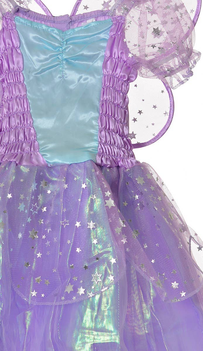 Iridescent Purple Fairy Princess Girls Book Week Costume - Close Up
