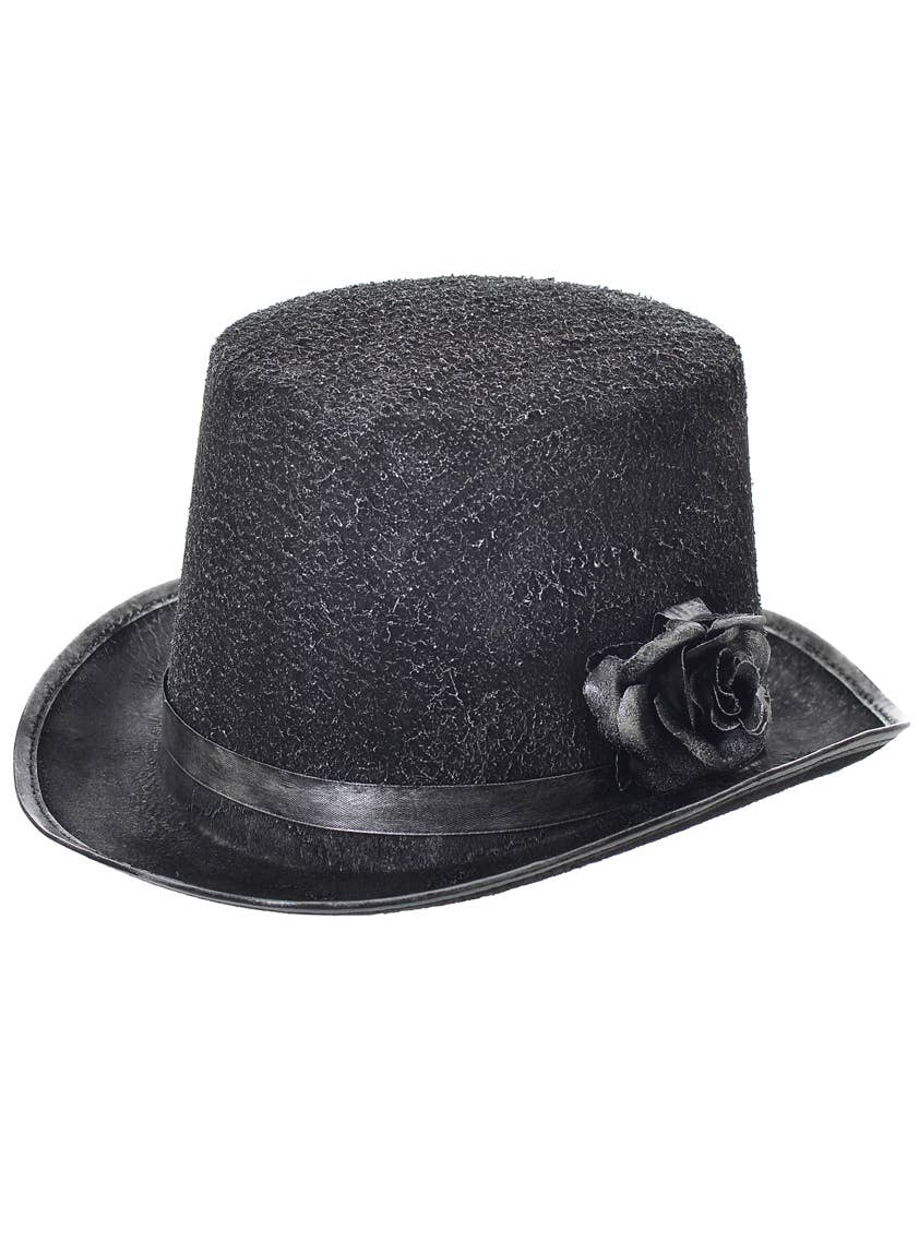 Black and Silver Ghost Gentlemen Undead Groom Costume Top Hat Main Image