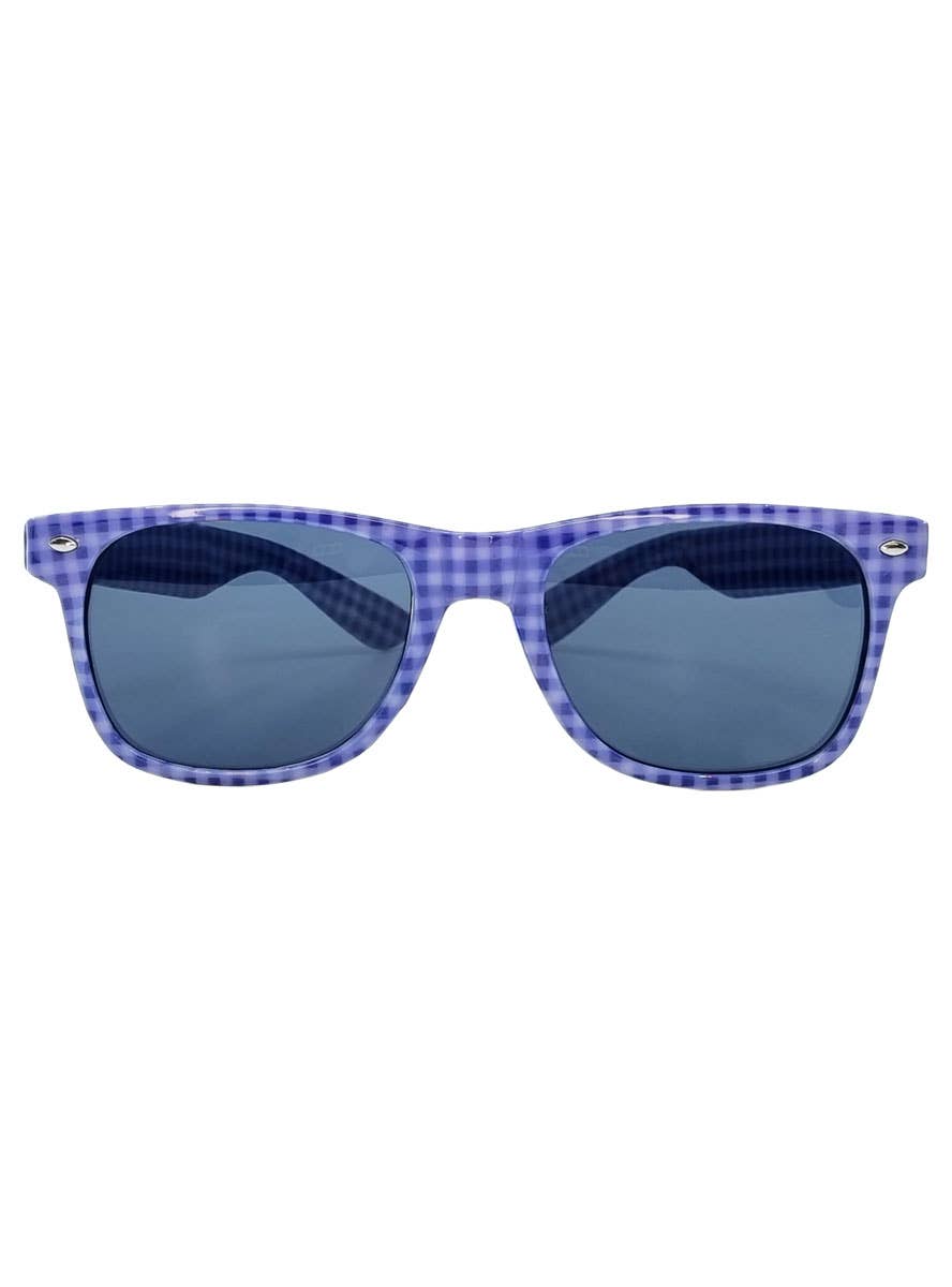 Adults Purple Check Oktoberfest Fancy Dress Costume Glasses