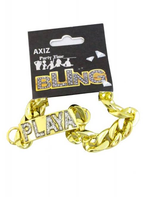 Gold Glitter Playa Bling Bracelet Costume Jewellery Alt Image