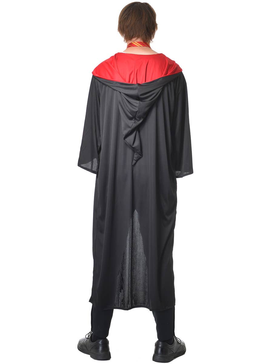 Adults Harry Potter Wizard Robe Tie, Glasses and Wand Costume Set - Back View Image
