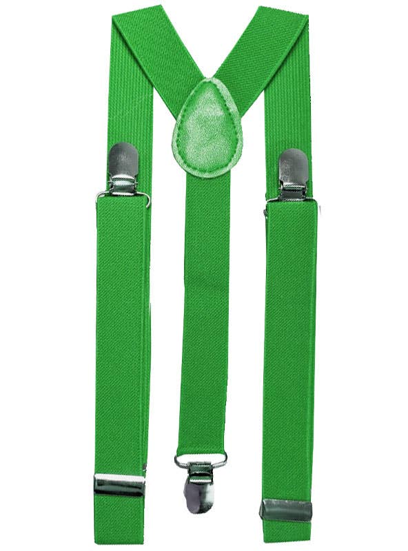 Adjustable Green Costume Suspenders - Alternative Image