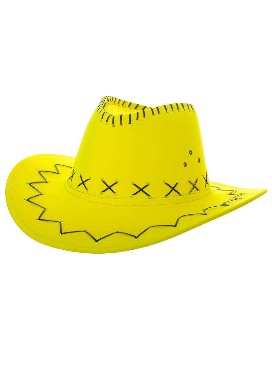 Mardi Gras Neon Yellow Cowboy Costume Hat