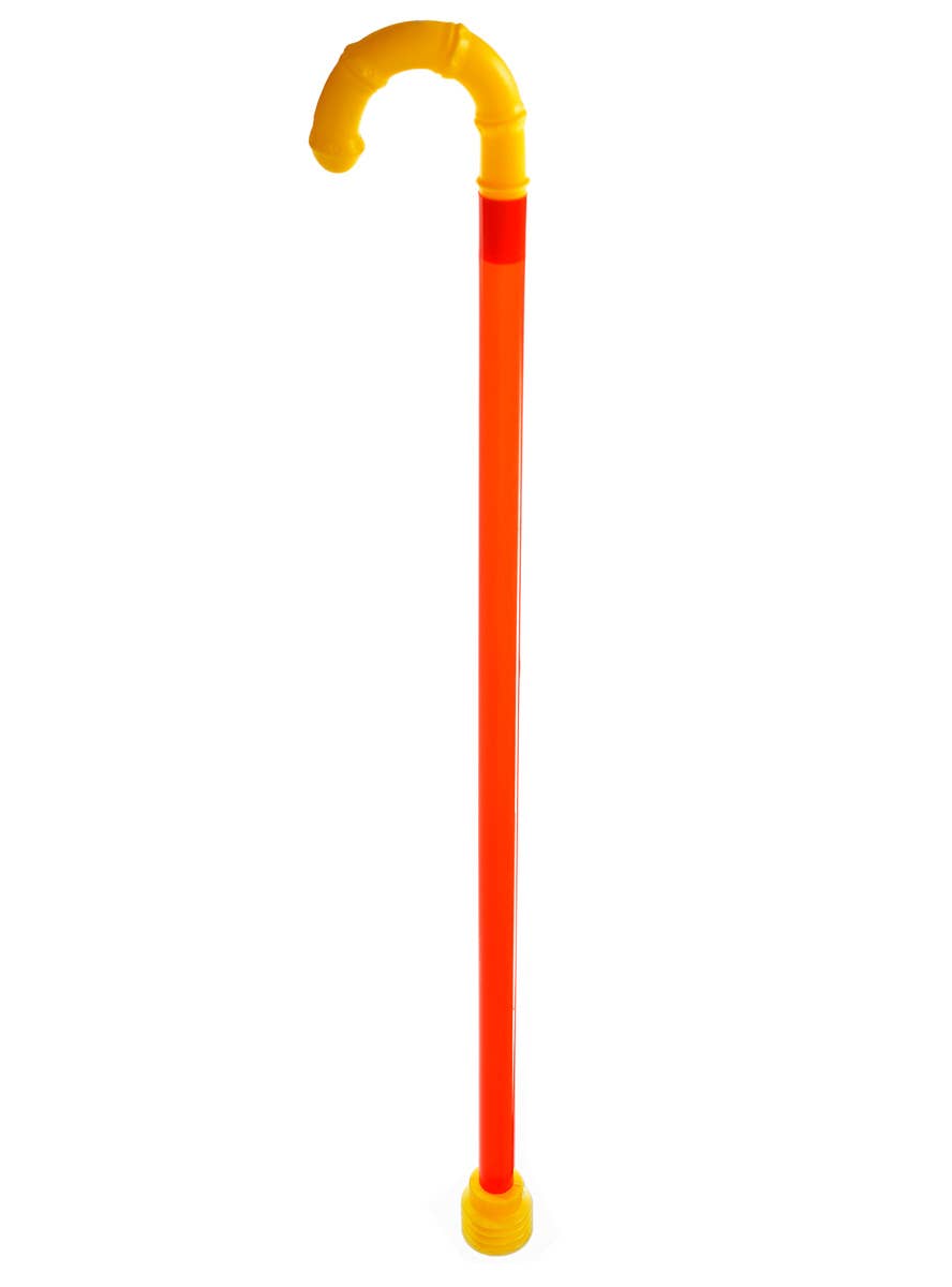 Red and Yellow Squeaky Clown Novelty Walking Stick Costume Accessory