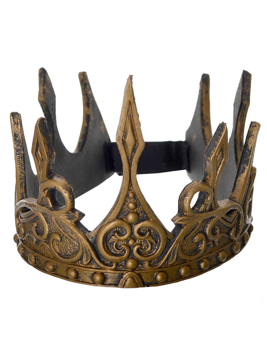 Foam Antique Look Gold Royal Crown Costume Accessory - Alternative Image