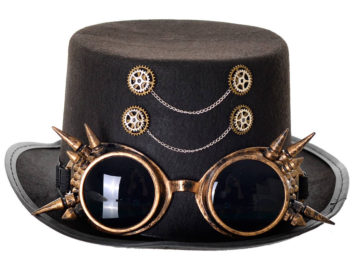 Spikey Black Steampunk Top Hat Costume Accessory Alternate Image