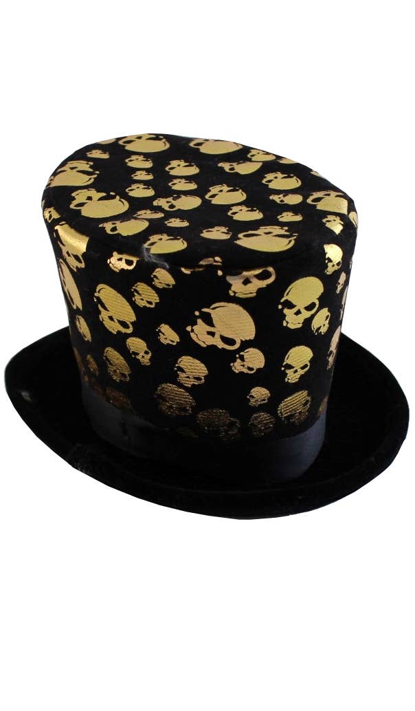 Black and Gold Skull Pattern Mini Costume Top Hat