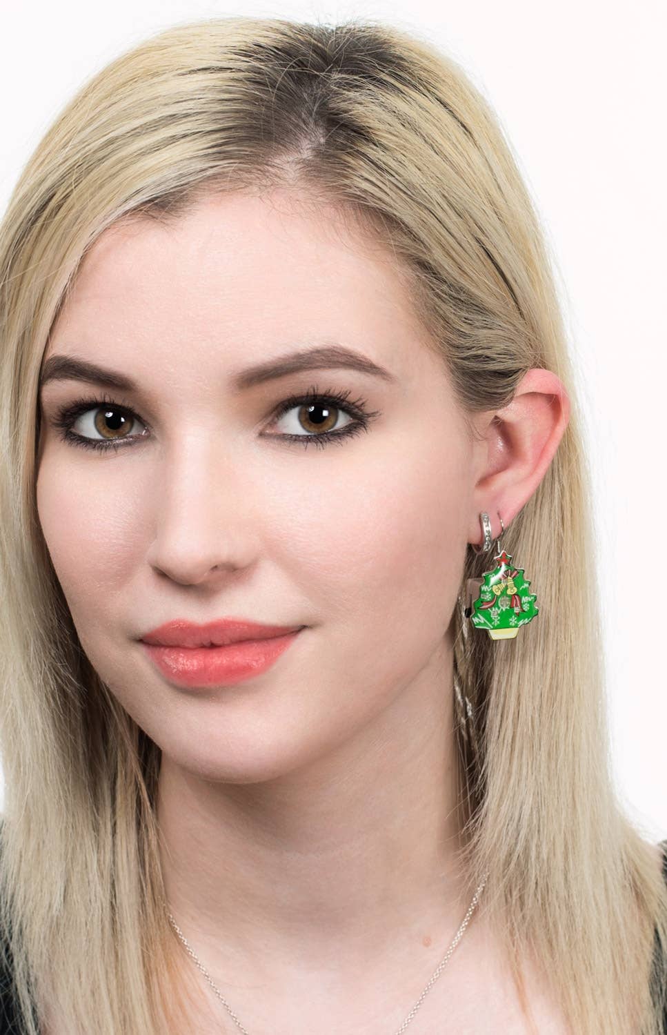 Flashing Light Up Novelty Christmas Tree Earrings