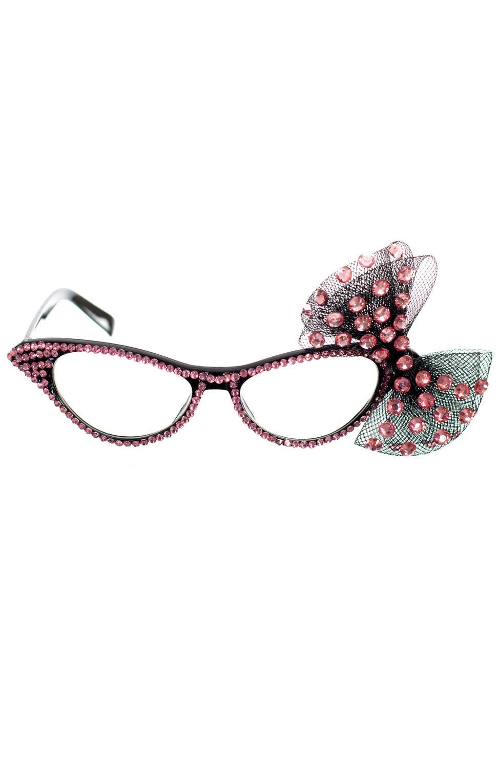 Pink Rhinestone Dame Edna Novelty Costume Glasses