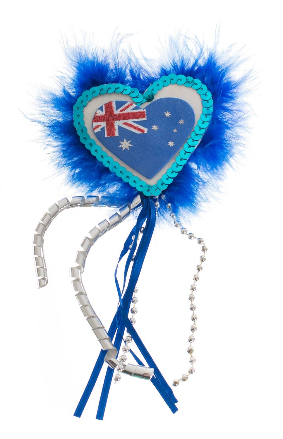 Australia Day Fluffy Badge with Australian Flag in a Heart Main Image