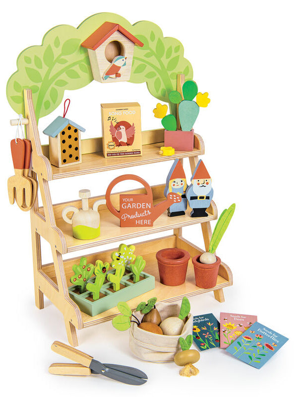 Toy Wooden Garden Centre Pretend Play Set For Children - Main Image