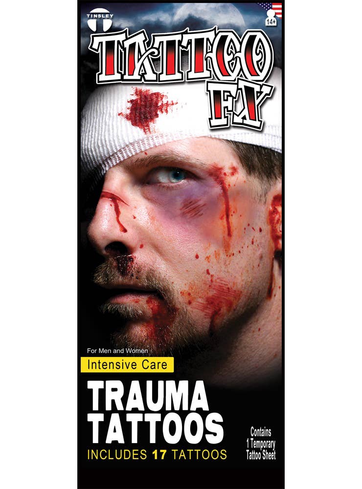 Tinsley Transfers Realistic Intensive Care Tattoo Wounds - Main Image