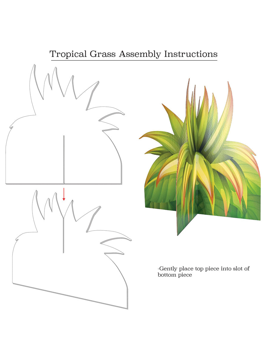 Tropical Party 76cm 3D Grass Prop - Instructions Image