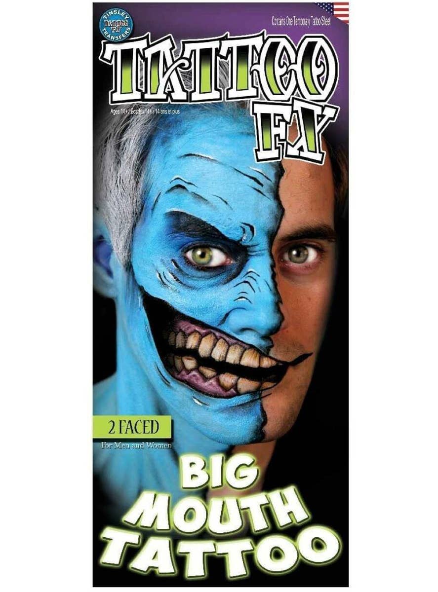 Tinsley Transfers 2 Faced Evil Grin Face Tattoo Kit with Makeup - Main Image