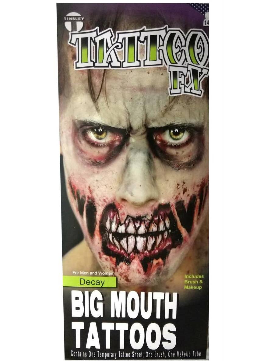Tinsley Transfers Zombie Mouth Face Tattoo Kit with Makeup - Main Image