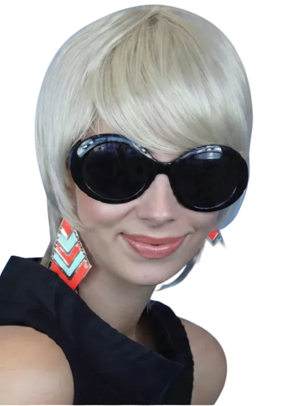 Womens Short Blonde 60s Twiggy Mod Girl Costume Wig - Main Image