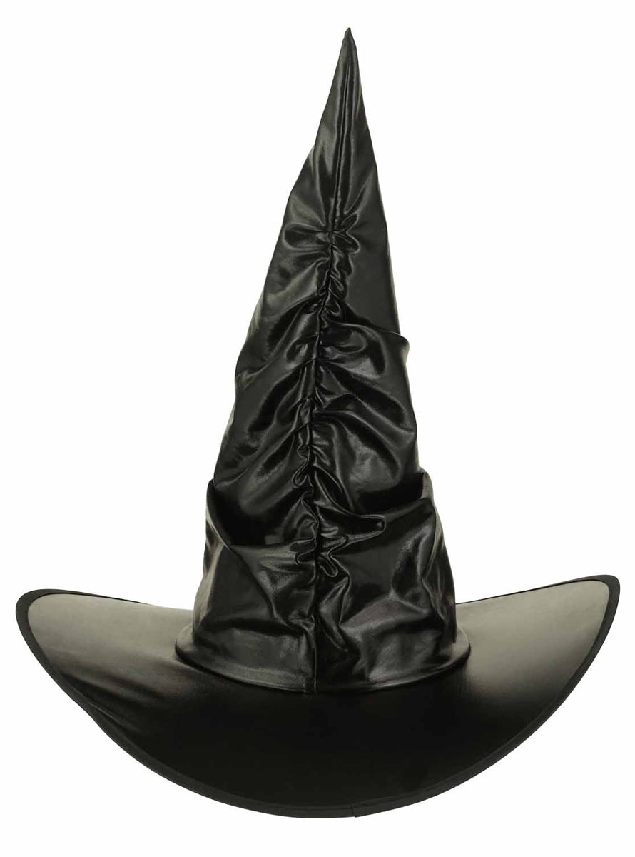 Ruched Black Witch Hat - Back Image