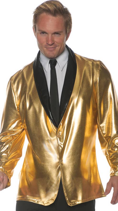 Men's Metallic Gold 50's Costume Jacket Zoom Image