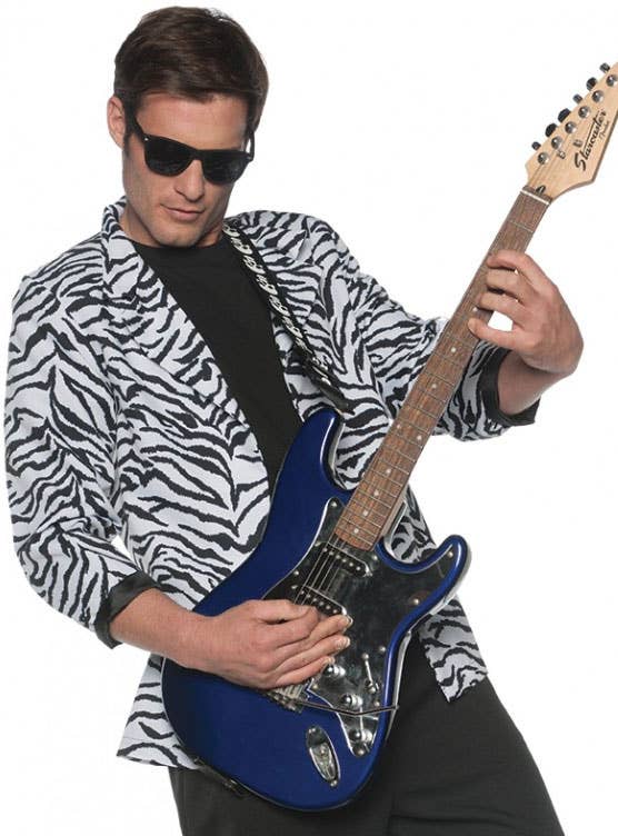 Image of 1980s Zebra Print Plus Size Mens Costume Jacket
