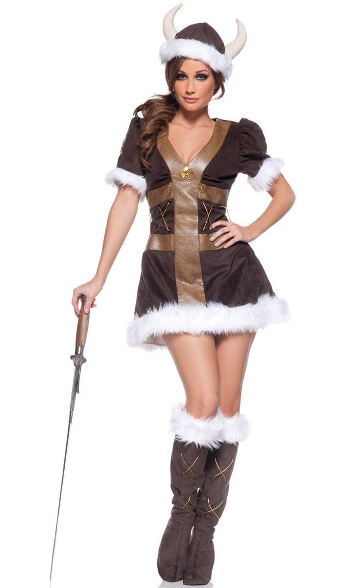 Womens Sexy Viking Princess Costume - Main Image