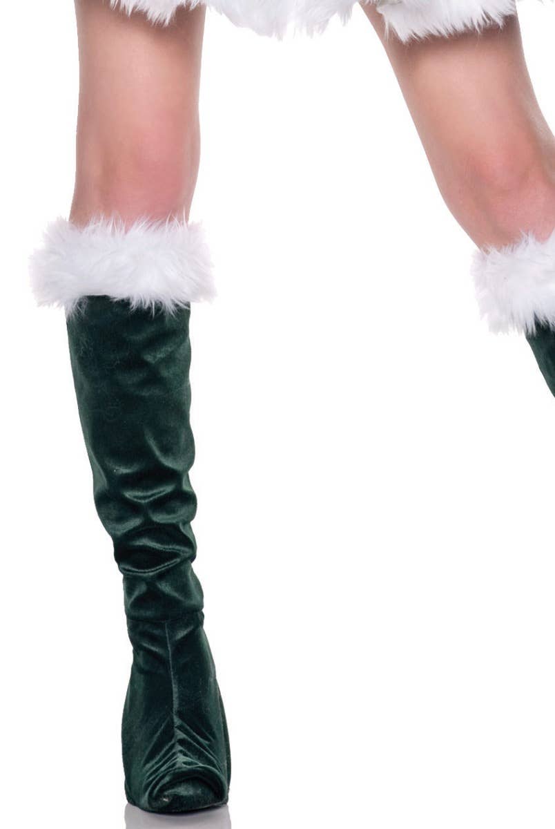 Dark Green Christmas Outfits Australia with Matching Green Christmas Hat - Image 3