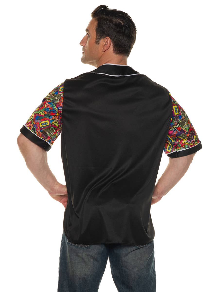 Men's Plus Size Button Down Black I Love The 90s Costume Shirt - Back Image