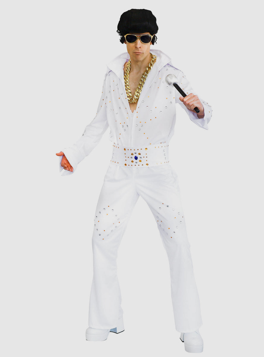 Mens White Elvis Presley Vegas Superstar Costume - Main Image