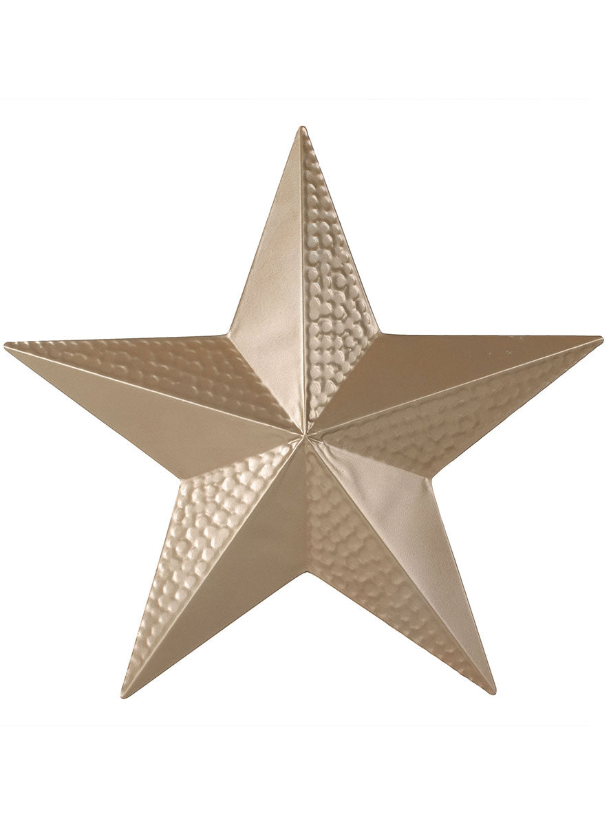 Velvet Luxe Gold Hammered Metal Christmas Star Decoration 35cm – Main Image