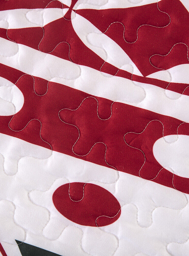 Vintage Christmas Print Queen Size Quilt Cover Set - Close Image