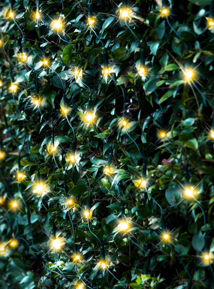 Warm White Solar Powered Net Christmas Lights